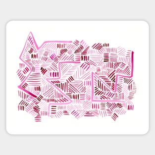 Abstract Pink and Red Angular Lines Sticker